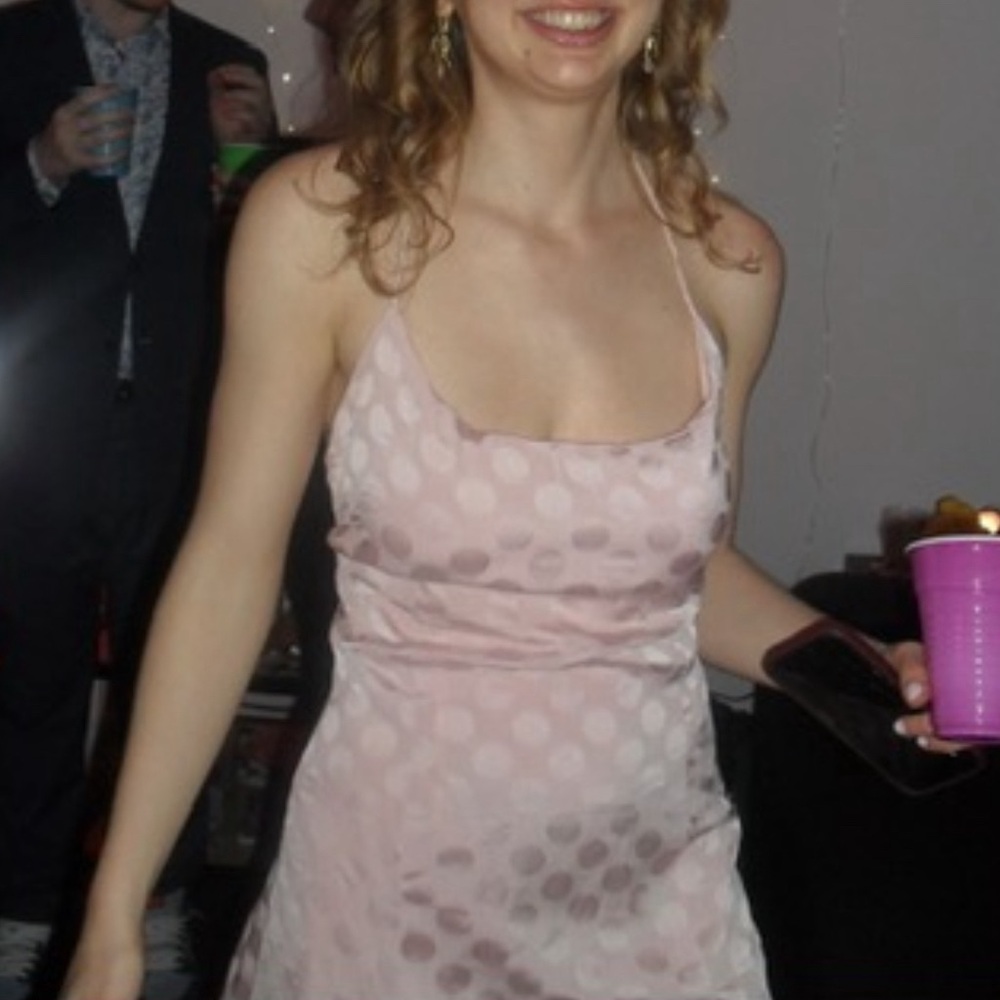 Jacquard Polka Dot Satin Mini Dress - Picture 9 of 9